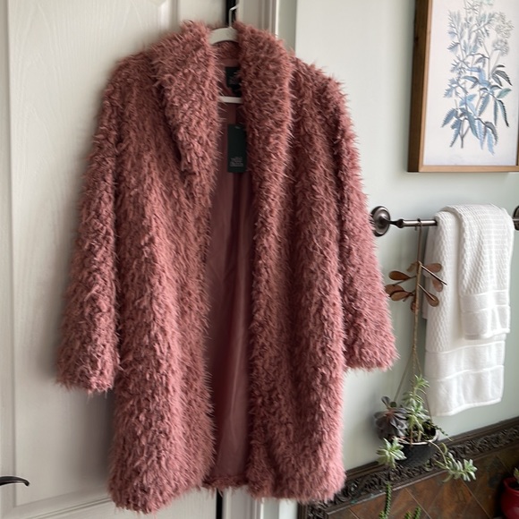 Wild Fable Jackets \u0026 Coats | Wild Fable Bloom Rose Mauve Pink Faux-Fur Open-Front Sherpa Teddy Coat S Nwt | Color: Pink | Size: S | April2275's Closet